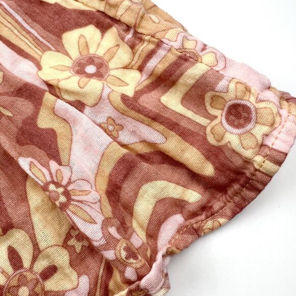 Cotton On Retro Floral Neutral Double Gauze Dress - Picture 2 of 7